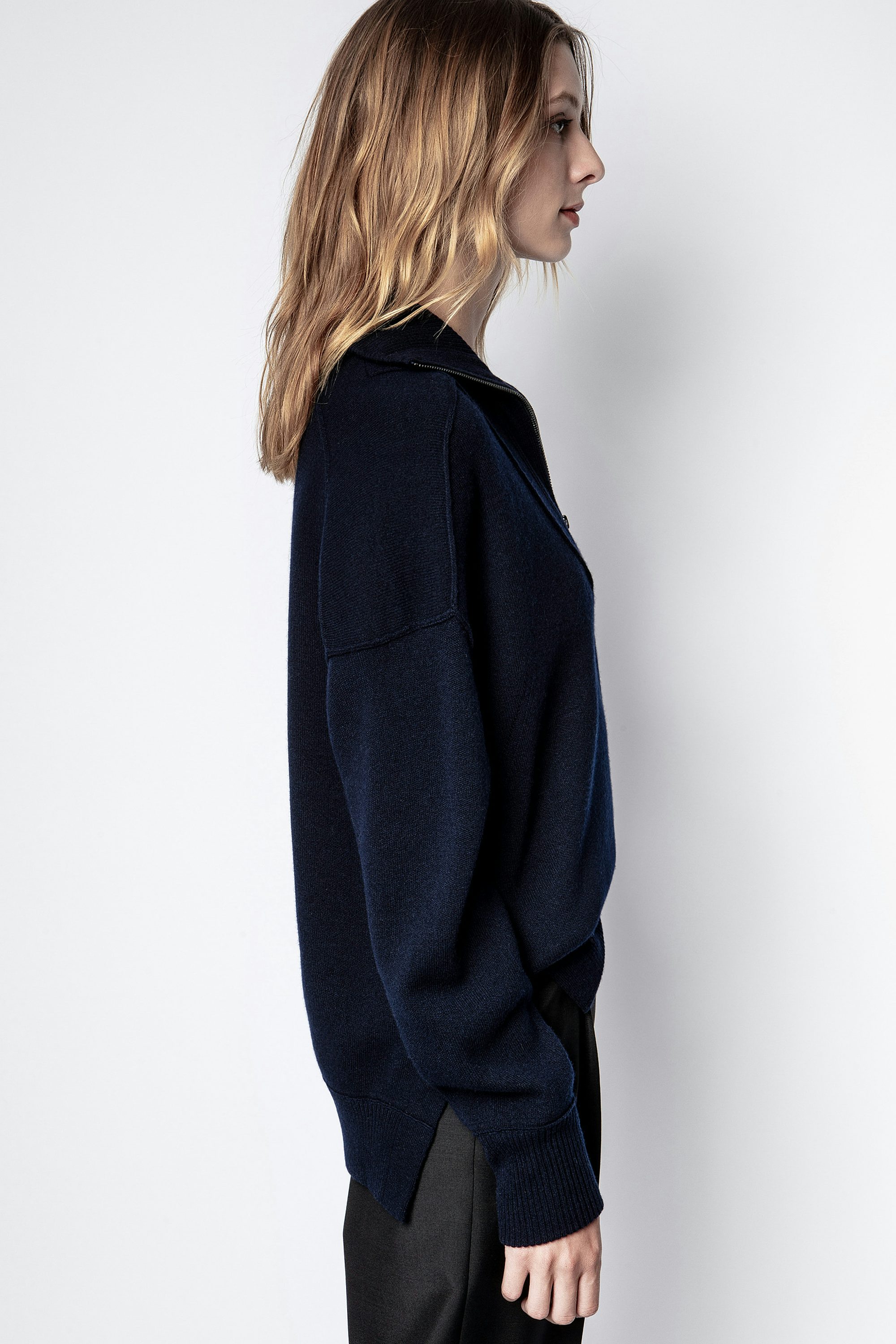 Pullover Skye - Marineblauer Damenpullover aus Merinowolle